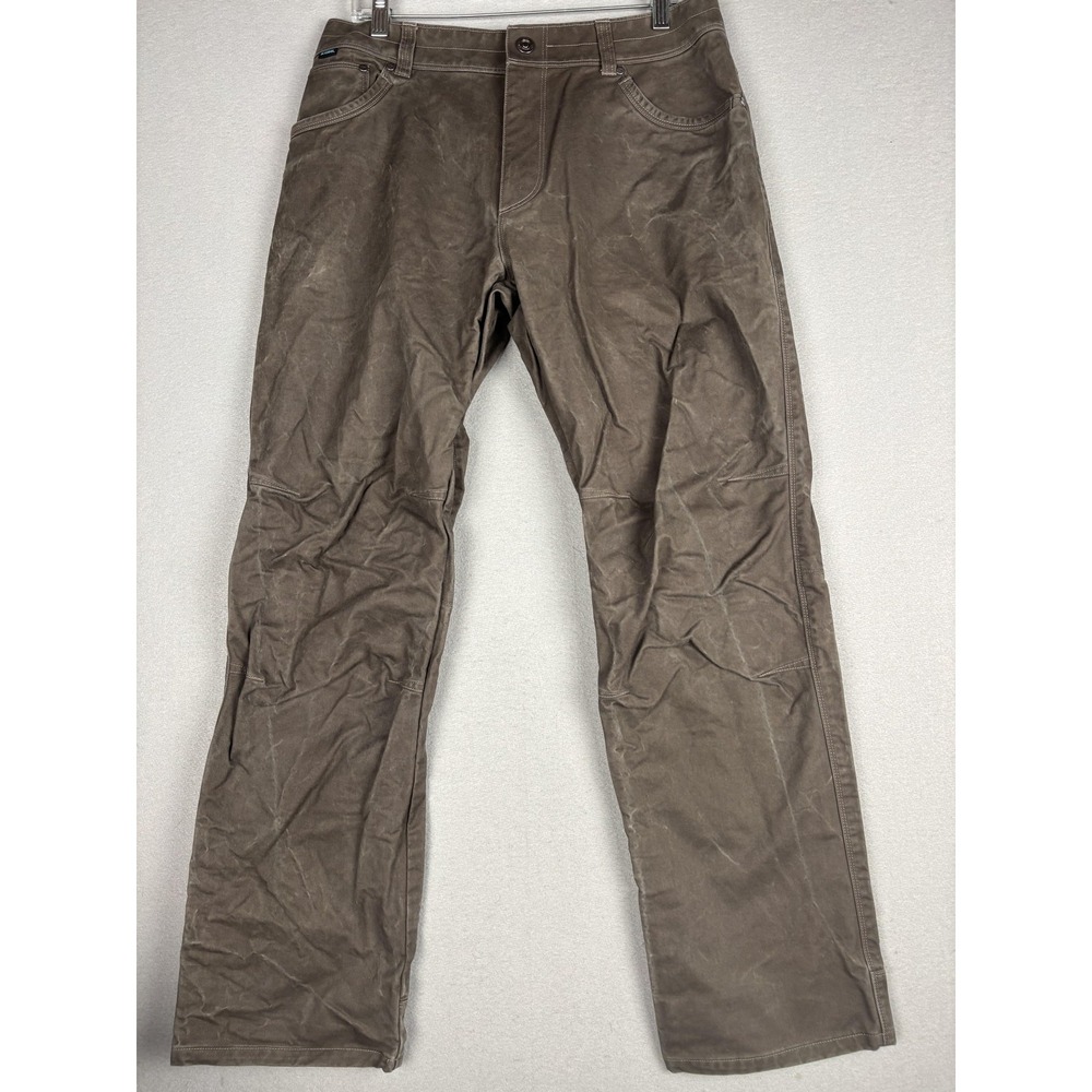 Kuhl Rydr Pants Mens 34 Brown Canvas Stretch Relaxed Fit Outdoor Workwear